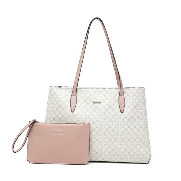 Handbag Jane Puer Logo Tote Cream Pink