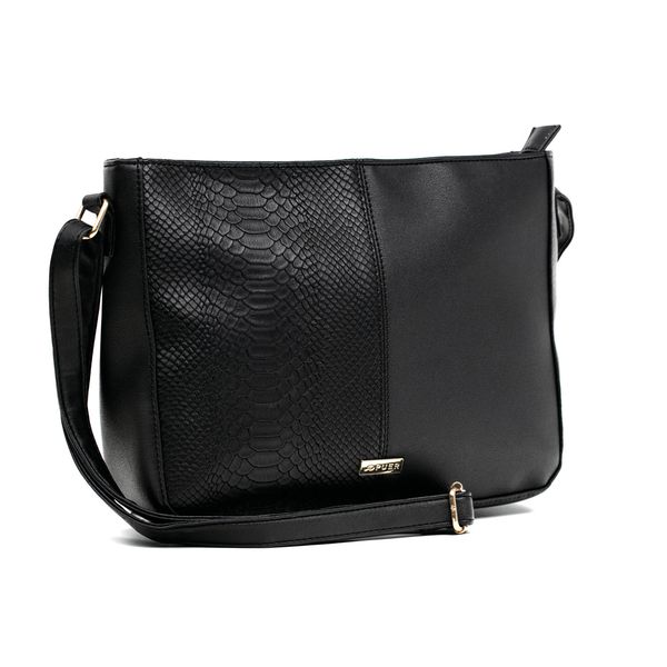 Handbag Kathy Croc and Plain Crossbody Black