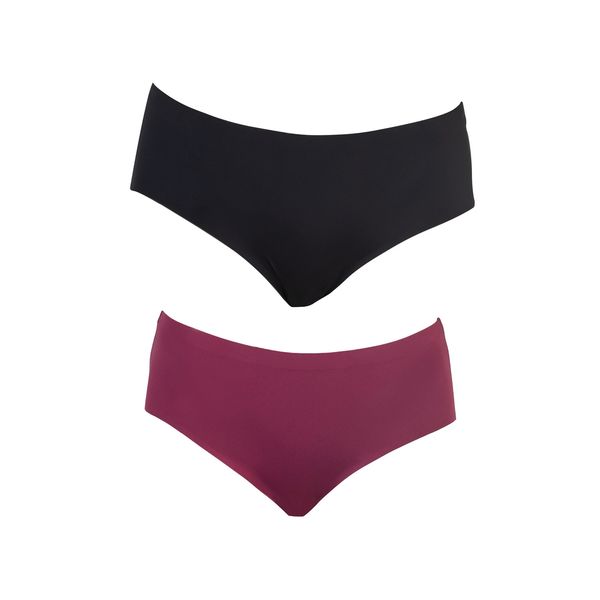 Panties Seamless 2pck Black & Burgundy X-Large