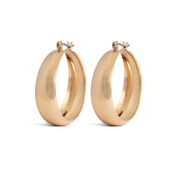 Earrings Med Thick Hoops Gold