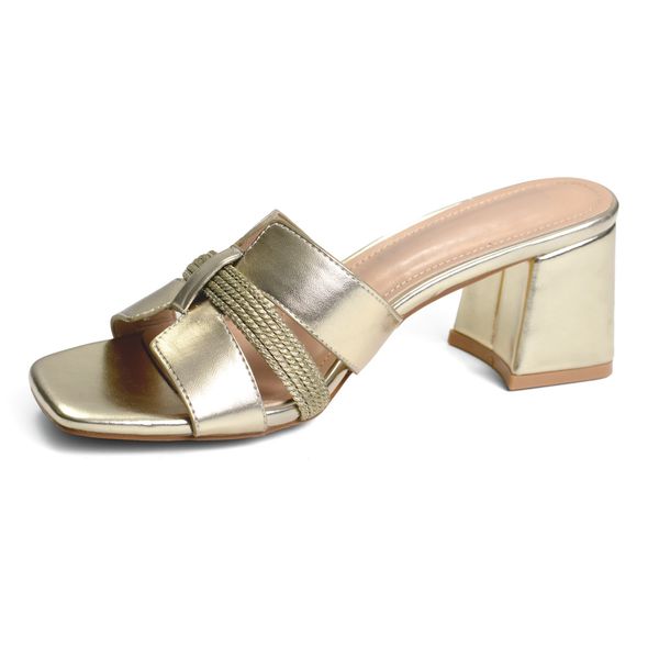 Shoes Cora Sandal Detail Slide Heels Gold Size 5
