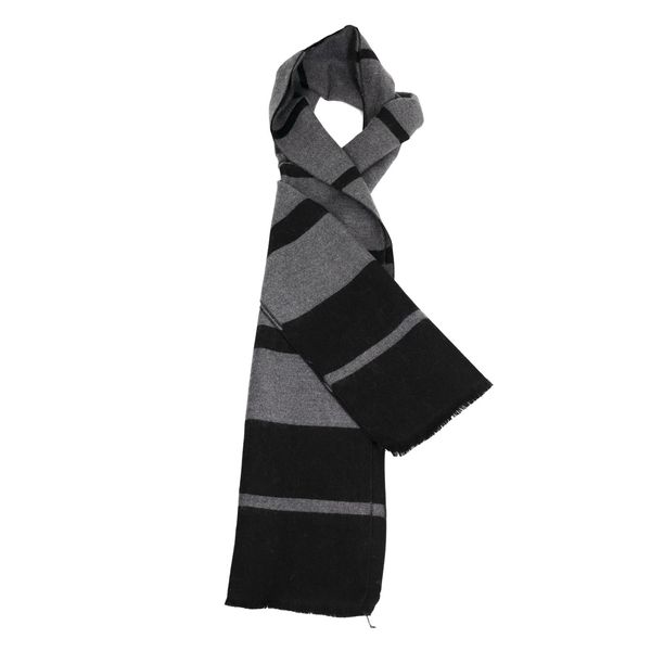 Scarf Mens Stripe  Black