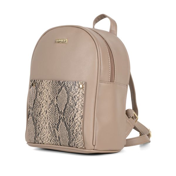 Handbag Sylvia Snake Print Backpack Taupe