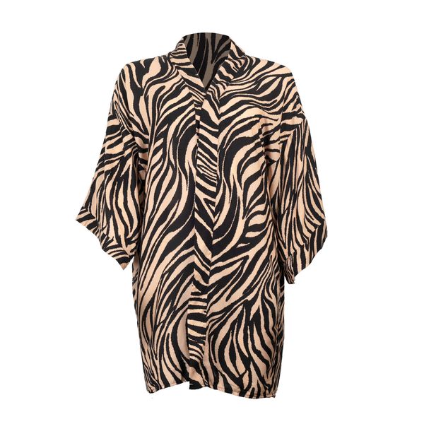 Kimono Zebra Print Camel Black