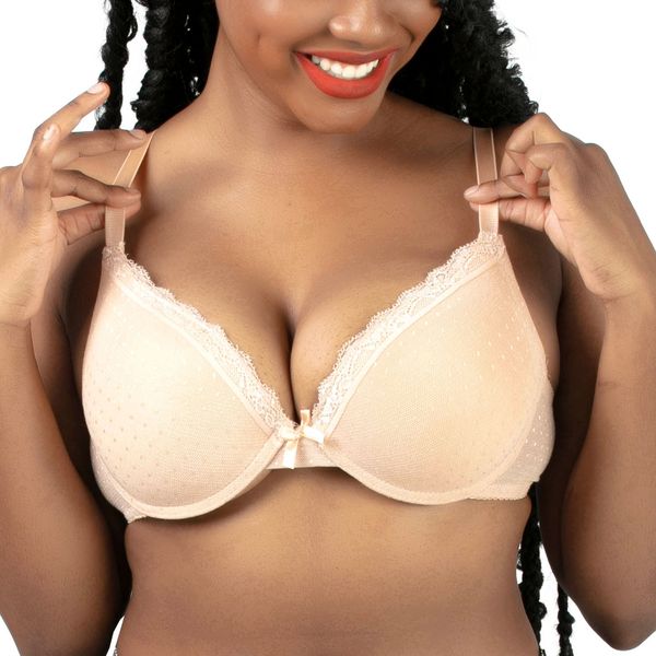 Bra T-Shirt Lace Natural 34A