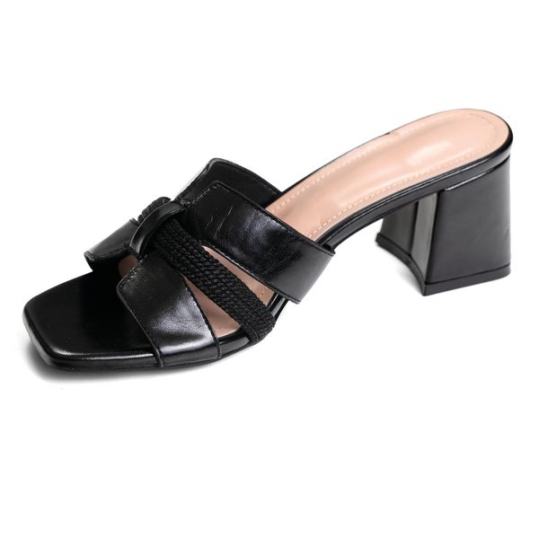Shoes Cora Sandal Detail Slide Heels Black Size 3