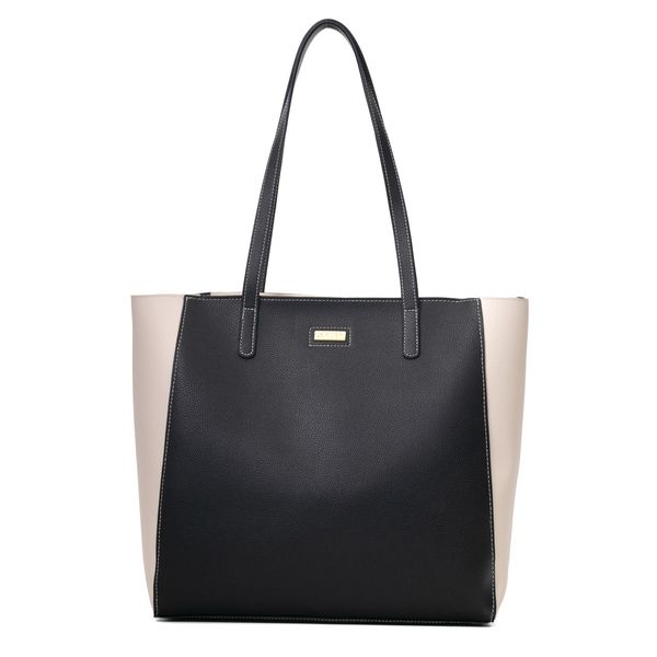 Handbag Rebecca Two Tone Tote Black Cream