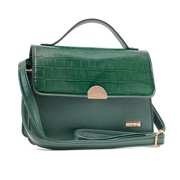 Handbag Julie Croc And Plain Crossbody Green