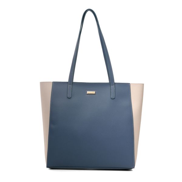 Handbag Rebecca Two Tone Tote Blue Cream