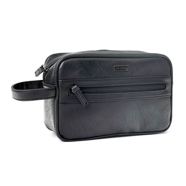 Mens Toiletry Bag Connor Pu Black
