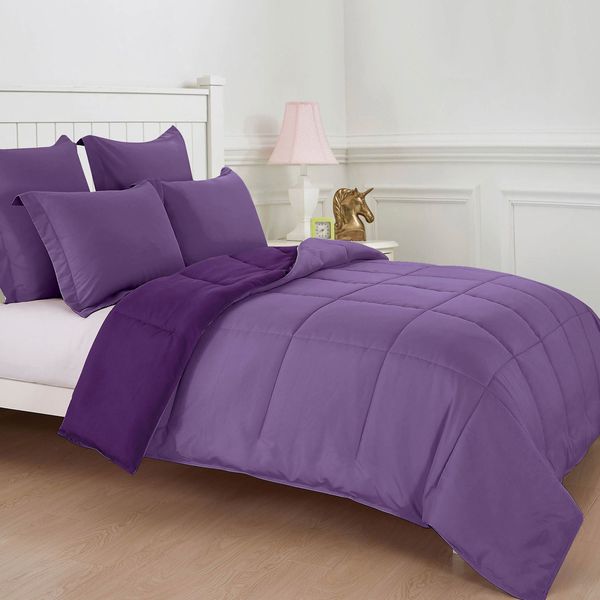 Dual Purple Super King Comforter Set