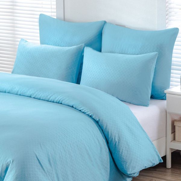 Trellis Embossed Light Blue Conti Pillowcases 2pc