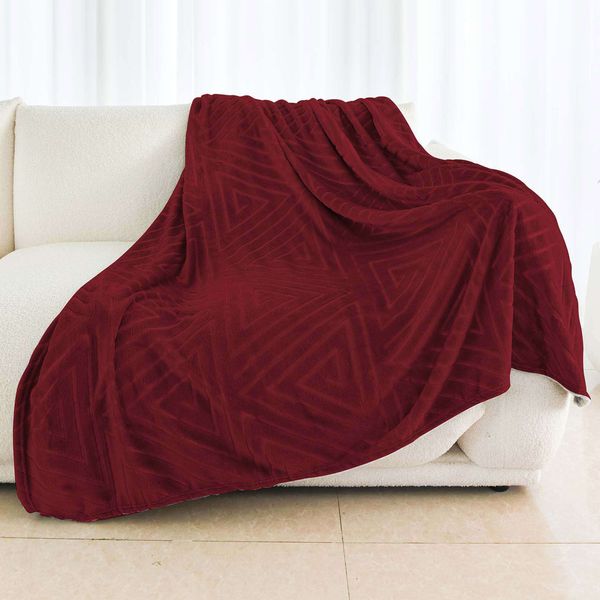 Embossed Pyramid Blanket Maroon