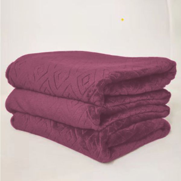 Embossed Quadro Blanket Purple
