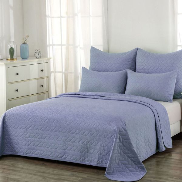Willow Pastel Purple Queen Quilt Set