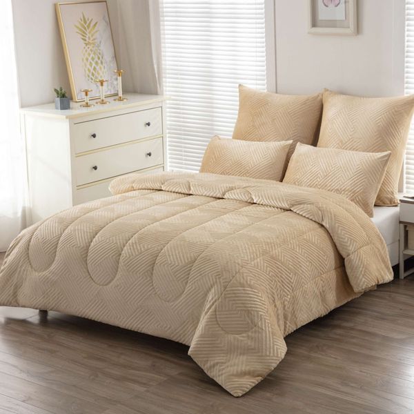 Embossed Prism Blavet Cream Standard Pillowcases 2pc