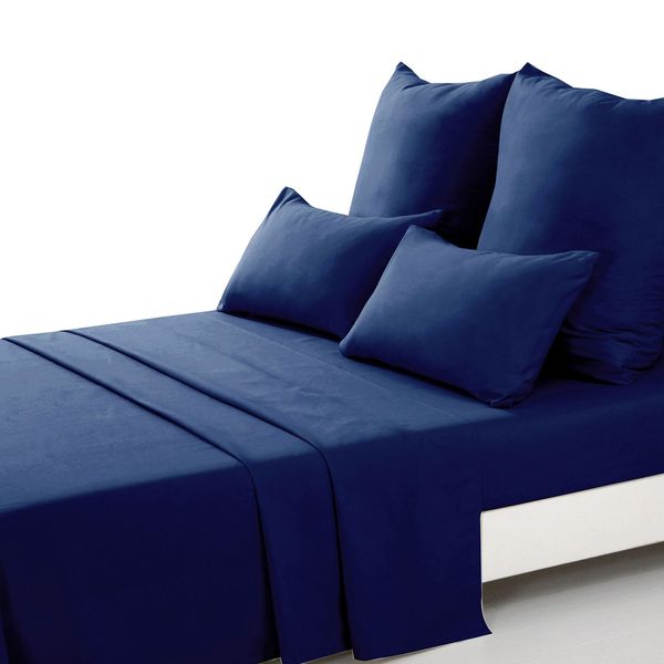 Dark Blue Queen Flat Sheet
