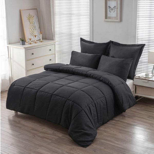 Jewel Embossed Black Double Comforter Set