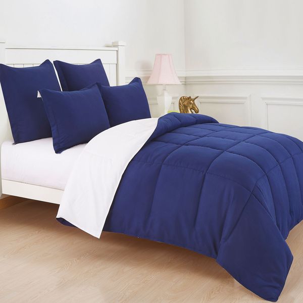 Navy & White Queen Comforter Set