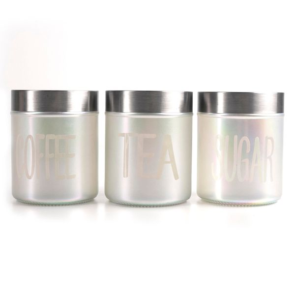 Pearl Glass Canister 3pc Set