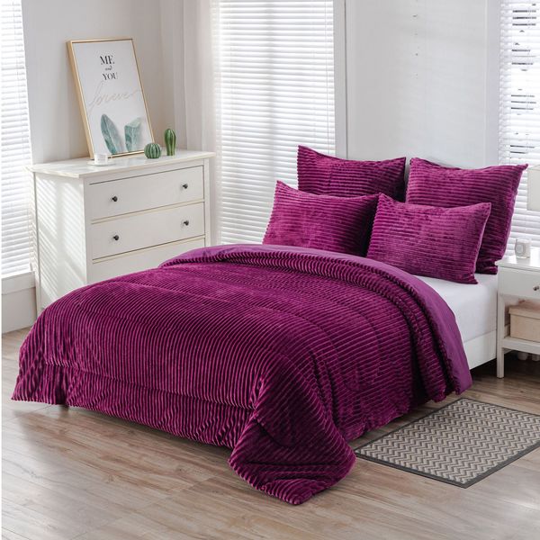 Ribbed Dark Purple Blavet Super King