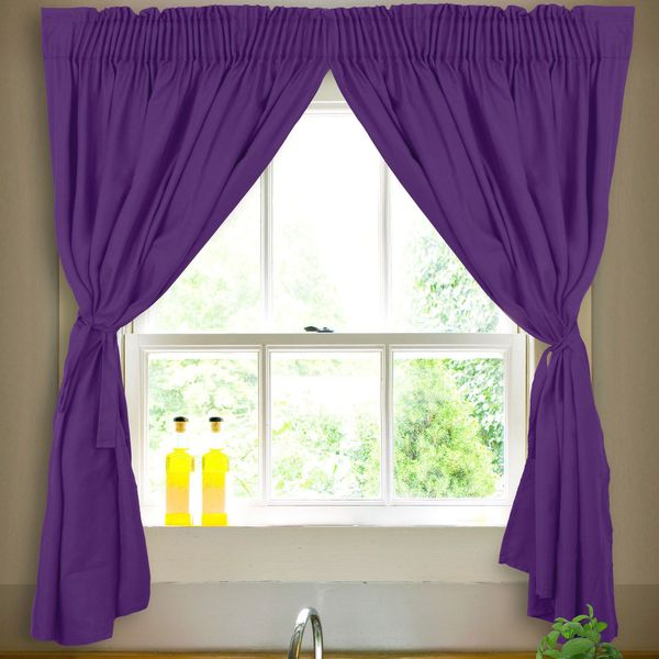 Cafe Short Curtain Dark Purple