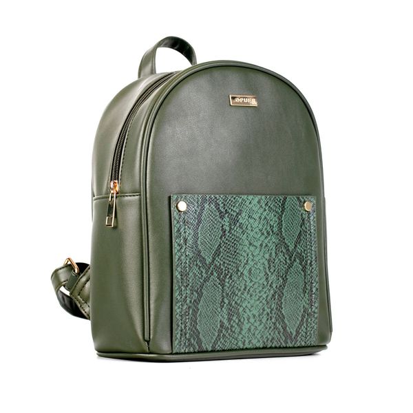 Handbag Sylvia Snake Print Backpack Green