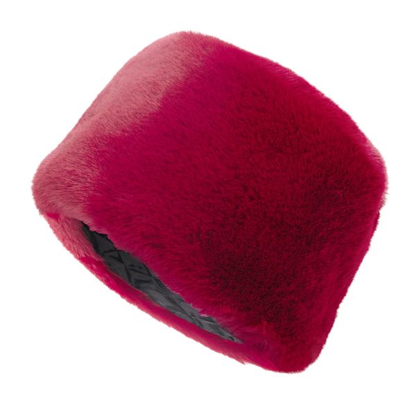 Hat Faux Fur Beanie Burgundy