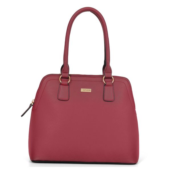 Handbag Lara Dome Satchel Burgundy