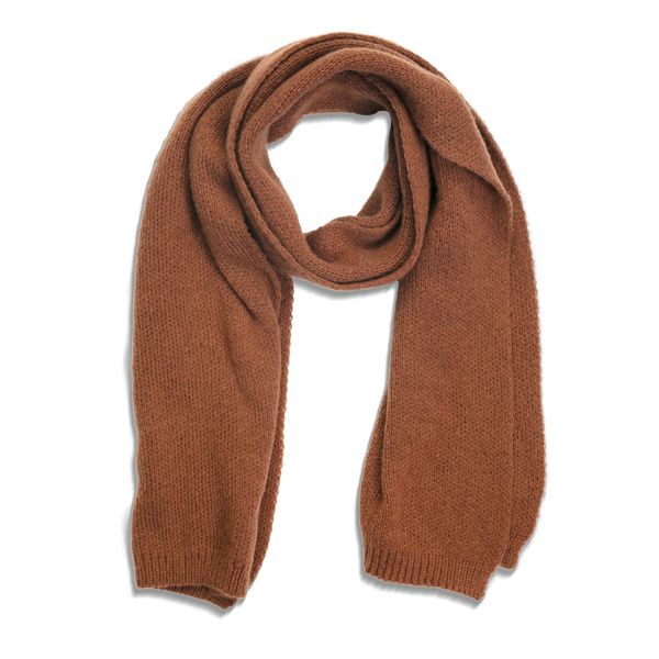 Scarf Mens Plain Knitted Brown