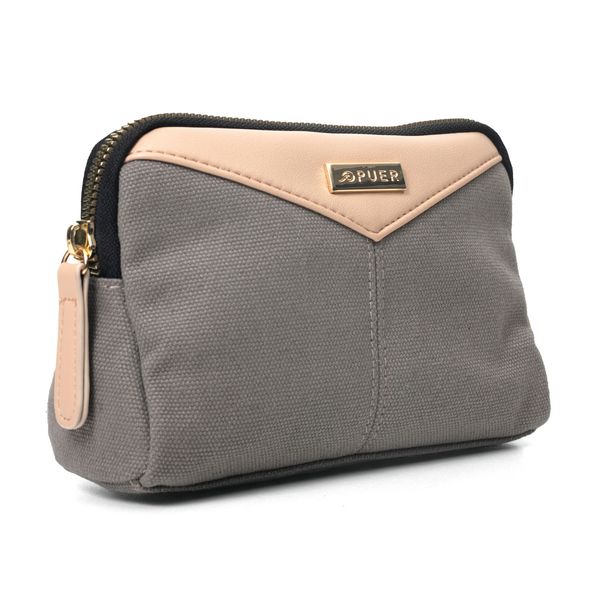 Cosmetic Bag Nala Canvas and PU Grey Pink