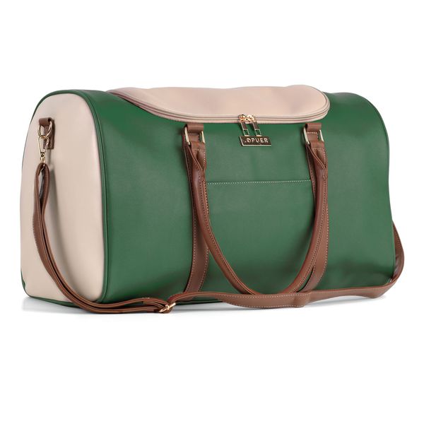 Handbag Courtney Colourblock Weekender Green/ Beige/ Tan