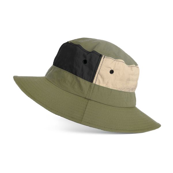 Hat Mens Colour Block Bucket Olive Multi