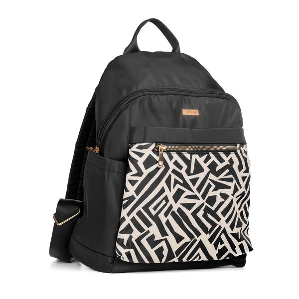 Handbag Kaya Printed Nylon Backpack Black/ Print