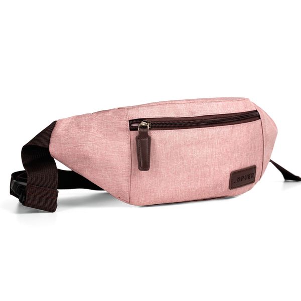 Handbag Evelyn Canvas Waist Bag Dusty Pink/ Brown