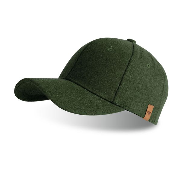 Hat Mens Felt Peak Cap Olive