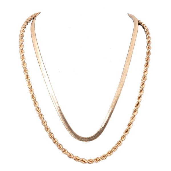 Necklace Twist Layered Gold