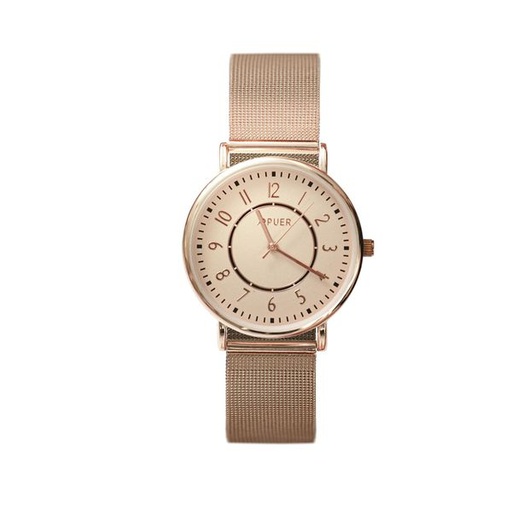 [5820] Watch Rose Gold Stainless Steel Mesh Strap