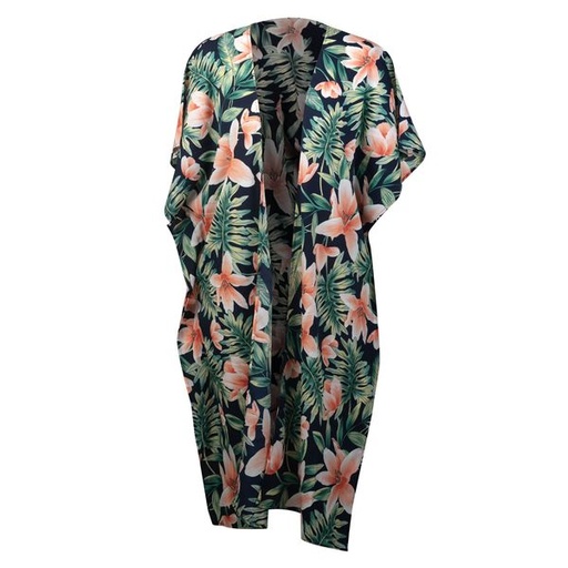 [7695] Kaftan Tropical Print Peach Green