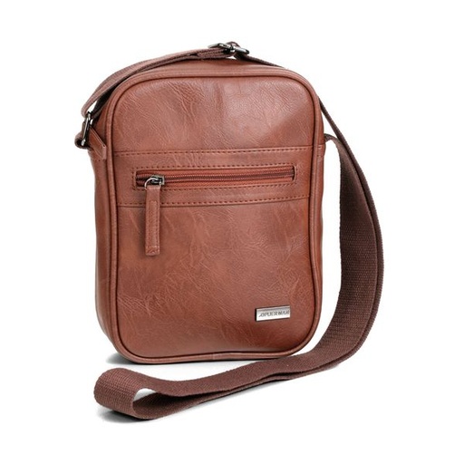 [10718] Mens Bag Connor PU Messenger Brown