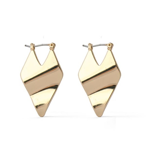 [11717] Earrings Pointy Latchback Gold