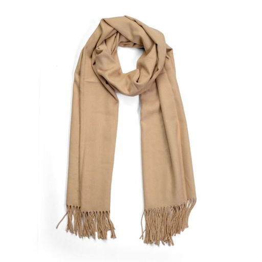[11974] Scarf Pashmina with Tassels Natural