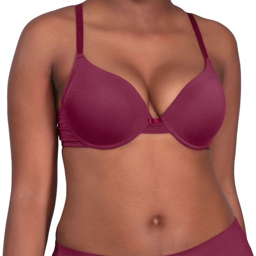 [6441] Bra T-Shirt Burgundy 36A