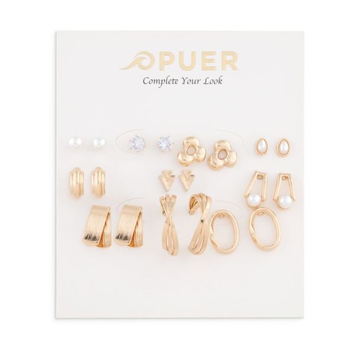 [15238] Earrings Abstract Multi Pack Gold