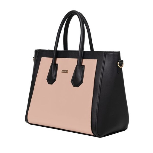 [9217] Handbag Harlow Colourblock Satchel Black Pink