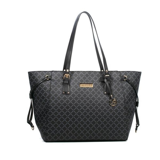 [7052] Handbag Puer Logo Tote Black