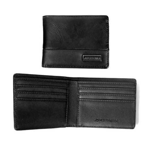 [7646] Mens Wallet Kent Bi-Fold (No Coin ) Black Blue