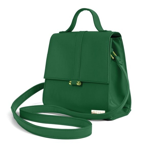 [10998] Handbag Candice Flap Trim Clutch Crossbody Green