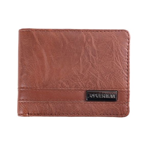 [10948] Mens Wallet Connor With Tab And Coin Pocket  Brown