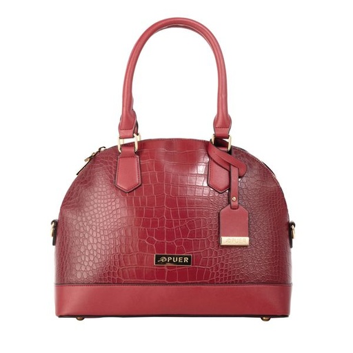 [6929] Handbag Ava Croc Dome Satchel Red